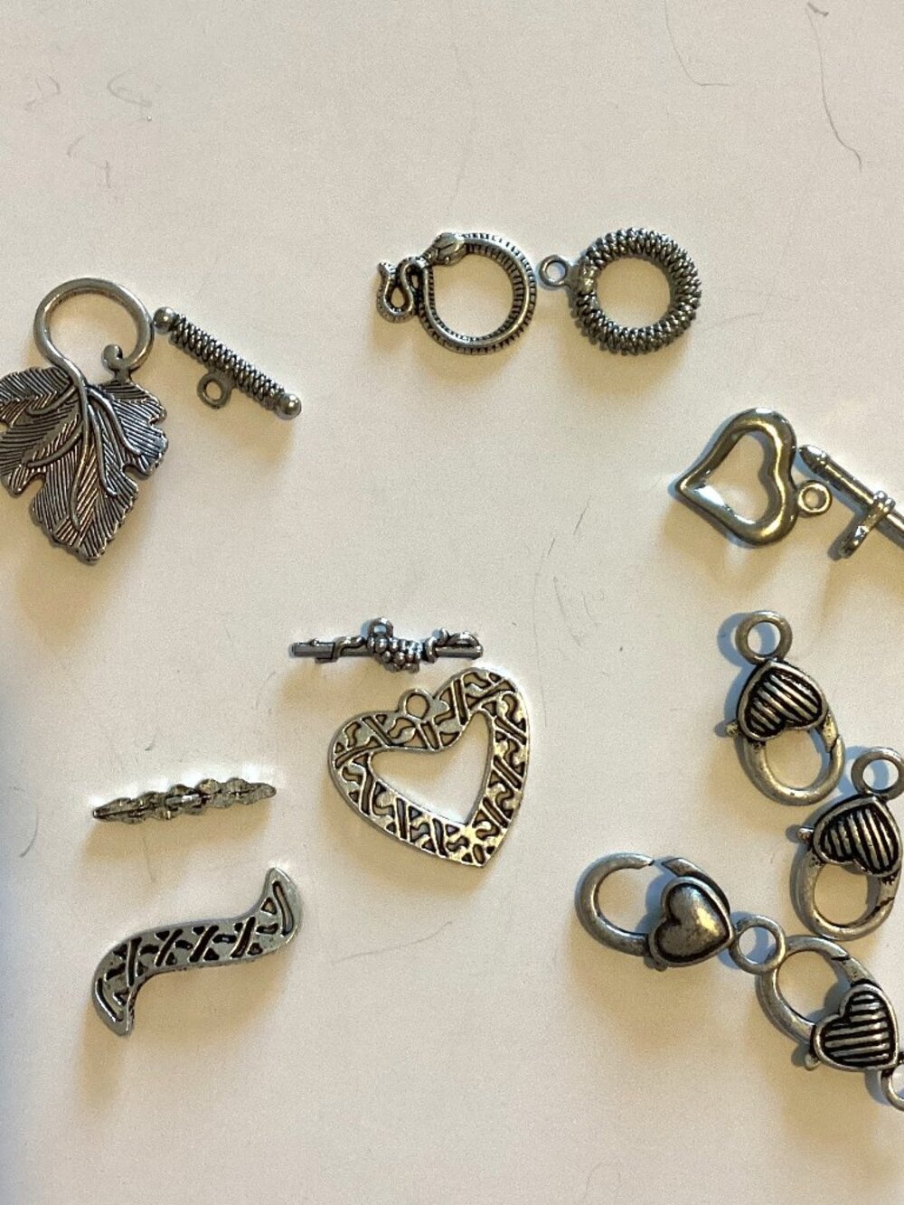 A Bundle of Silver Toggle / Heart Lobster Claw Jewelry Clasps Jewelry Making